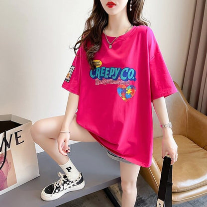 デザイン感   チャーミング Tシャツ カットソー＜F-3409＞