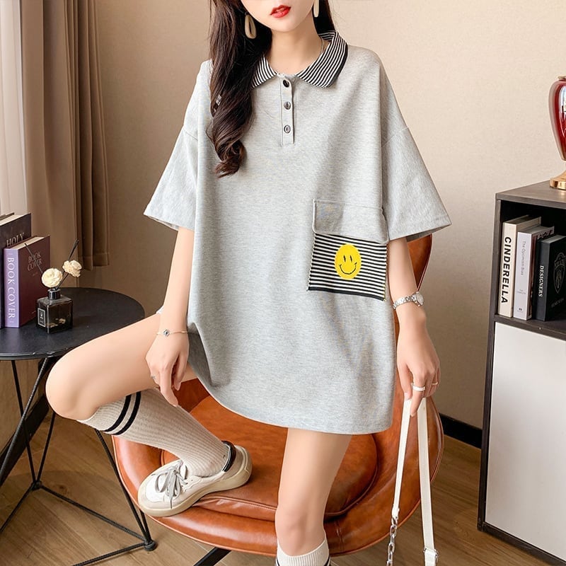 カジュアル 3色選択可 お洒落 ストライプ Tシャツ カットソー＜F-3068＞
