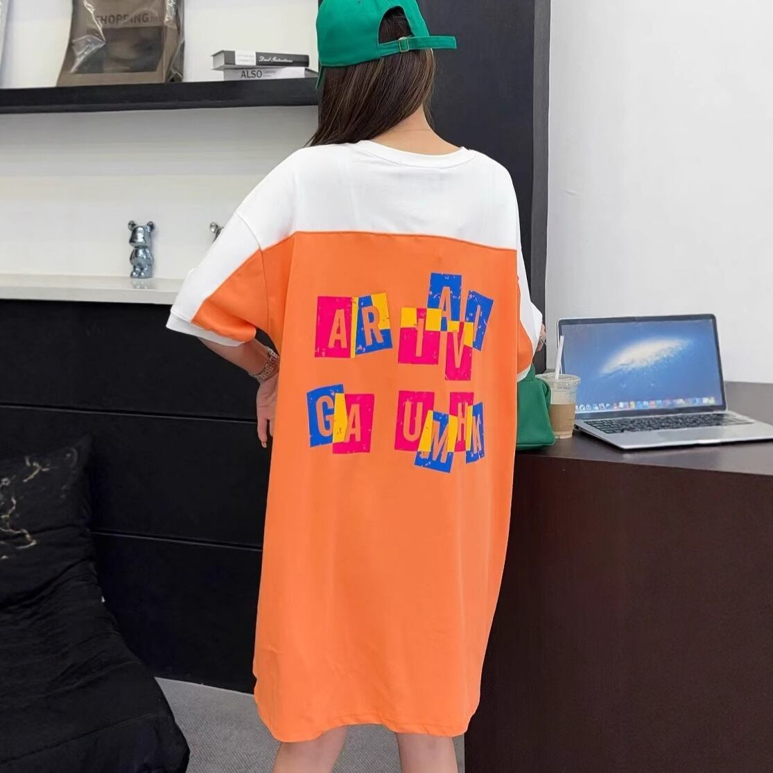 おすすめ 好感度UP 海外トレンド カジュアル 全3色 半袖 Tシャツ ワンピース ＜F-11556＞