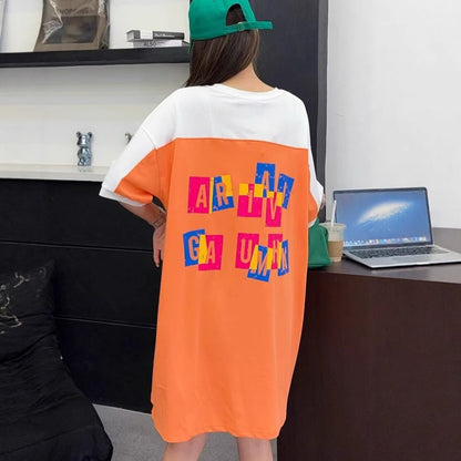 おすすめ 好感度UP 海外トレンド カジュアル 全3色 半袖 Tシャツ ワンピース ＜F-11556＞