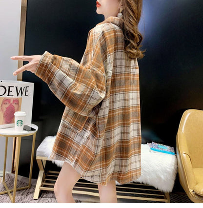 超人気 オシャレ 都市ファッショ デザイン 定番シンプル チェック柄 シャツ ＜F-9646＞