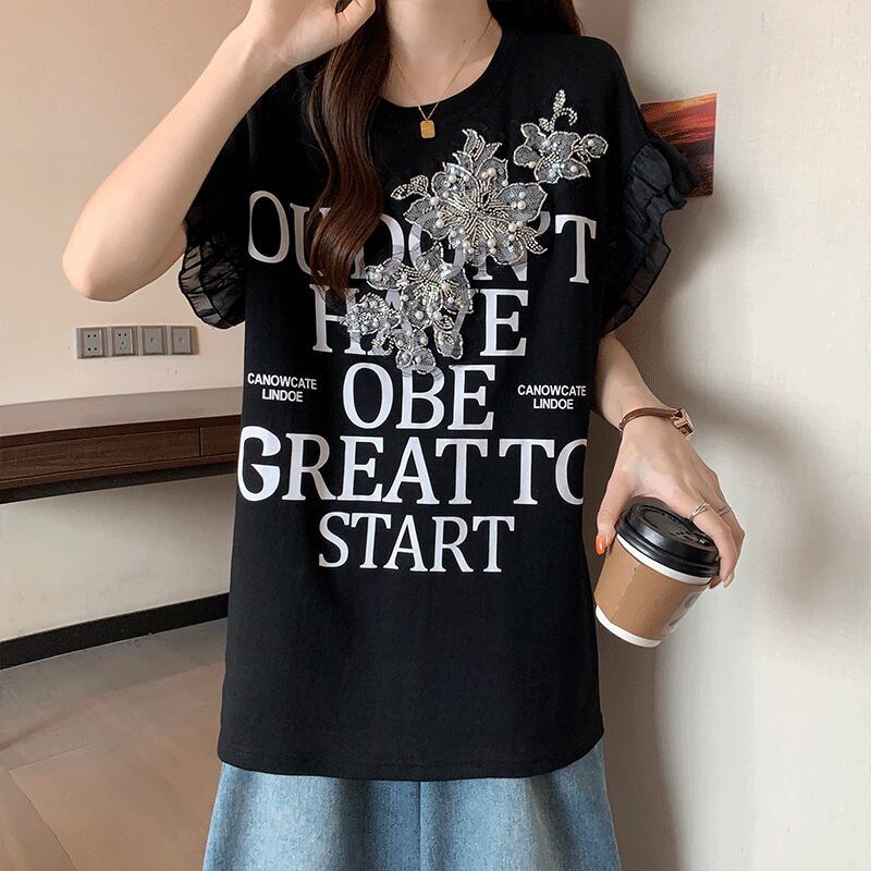大好評 特別デザイン 着回し力抜群 ゆったり 全2色 半袖Tシャツ＜F-8826＞