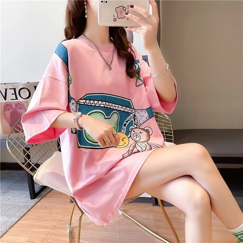 個性的なデザイン 3色選択可 一目惚れ プリント Tシャツ カットソー＜F-3062＞
