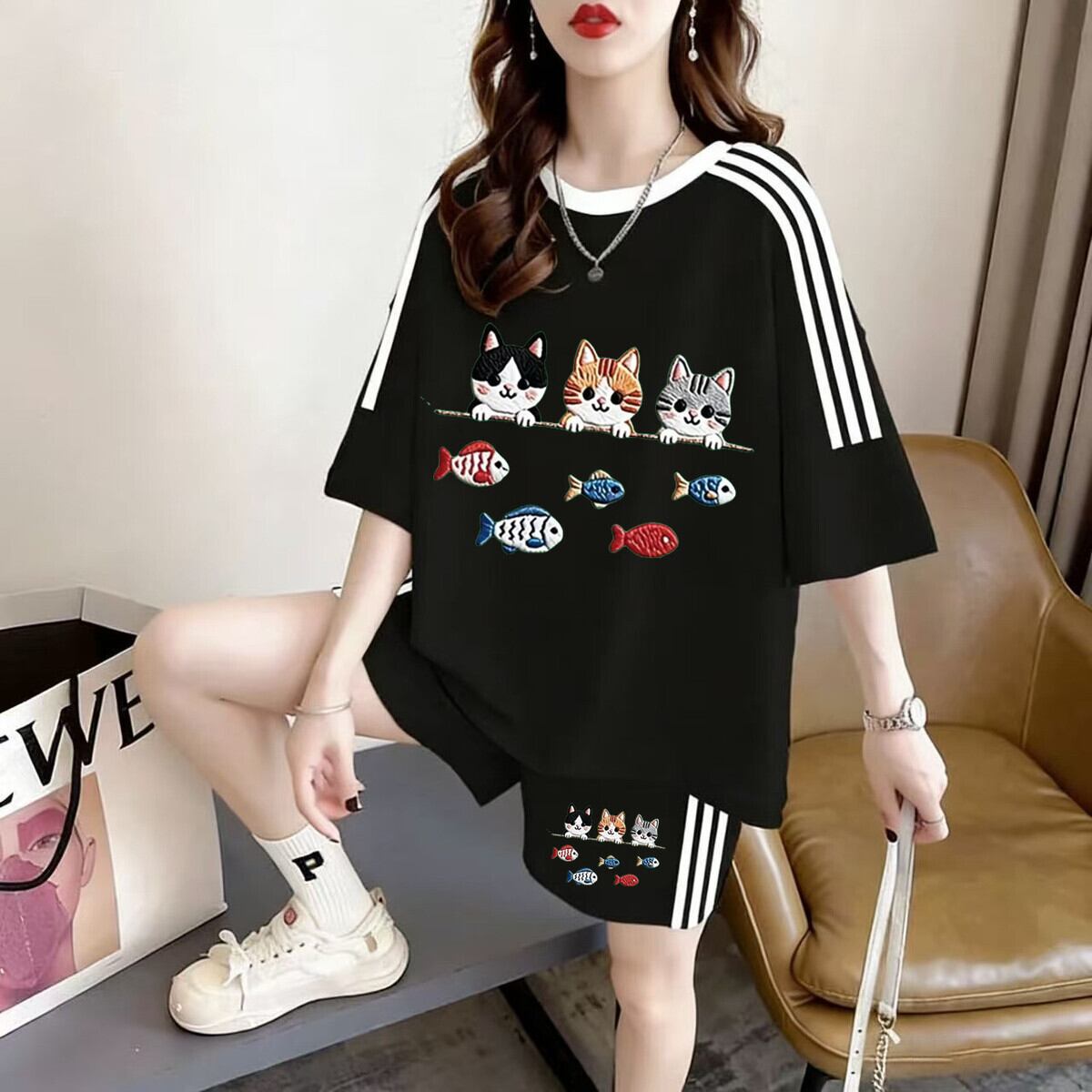肌触りの良い 半袖 Tシャツ＋パンツ セットアップ F-13239