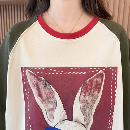 絶対欲しい プリント 個性派 切り替え 全2色 半袖 Tシャツ ＜F-8545＞