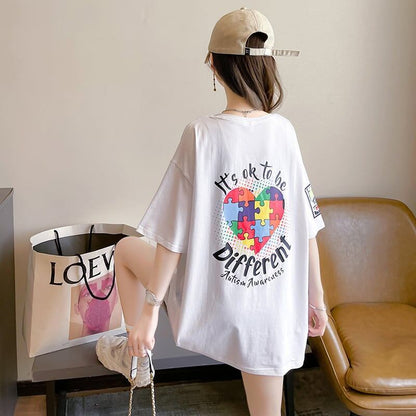 デザイン感   チャーミング Tシャツ カットソー＜F-3409＞