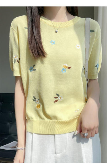絶対流行 大好評 エレガント 好感度UP カジュアル 全4色 Tシャツ＜F-12054＞