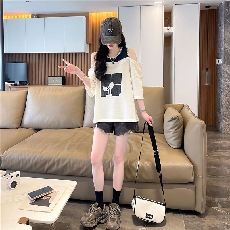好感度100％ ラウンドネック キュート 半袖 Tシャツ ＜F-8628＞
