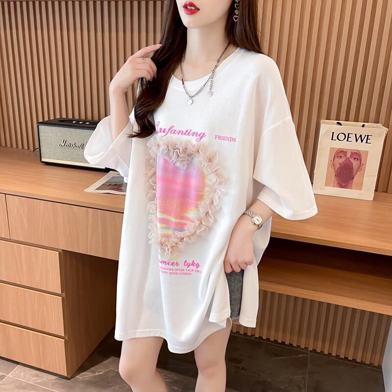 絶対欲しい プリント ロゴ ゆったり 3色半袖Tシャツ＜F-8315＞