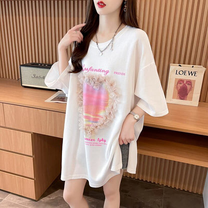 絶対欲しい プリント ロゴ ゆったり 3色半袖Tシャツ＜F-8315＞