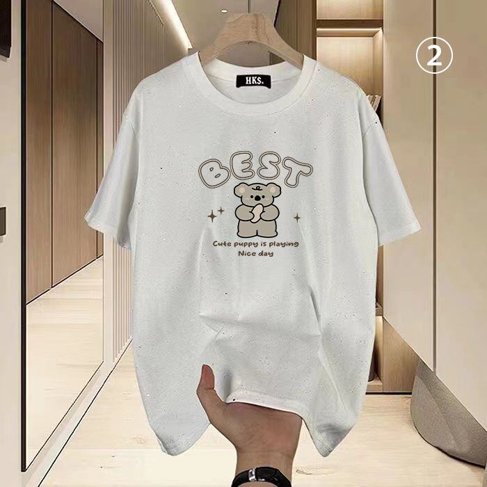 新商品 プリント カジュアル 選べるデザイン4種類 全2色 Tシャツ カットソー＜F-8585＞