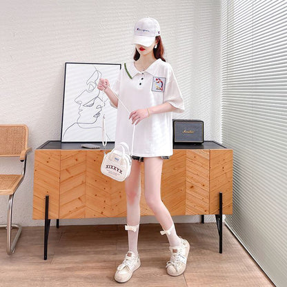 絶対欲しい キュート 定番シンプル 切り替え 全2色 半袖TシャツF-8742