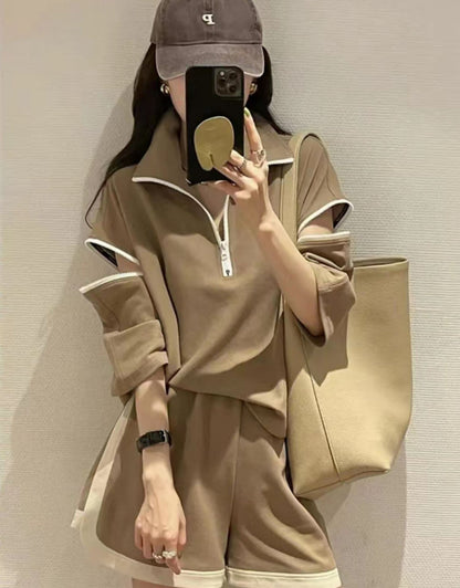主役級 ファッション 今季マストバイ 個性派 半袖Ｔシャツⅹパンツセット<F-6533>