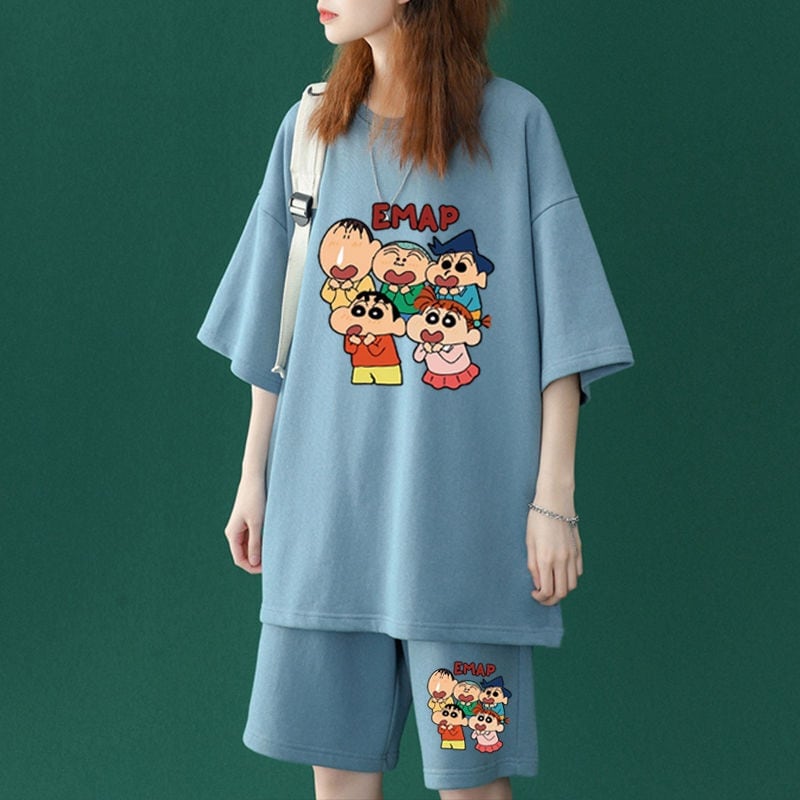 【半額セール】話題沸騰中  韓国系 半袖Ｔシャツⅹパンツセット全4色F-8063