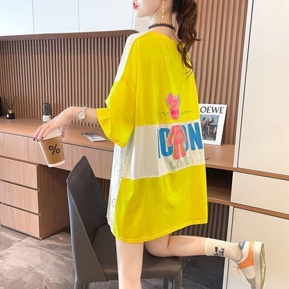 気質満点 ラウンドネック キュート 半袖Tシャツ ＜F-8647＞