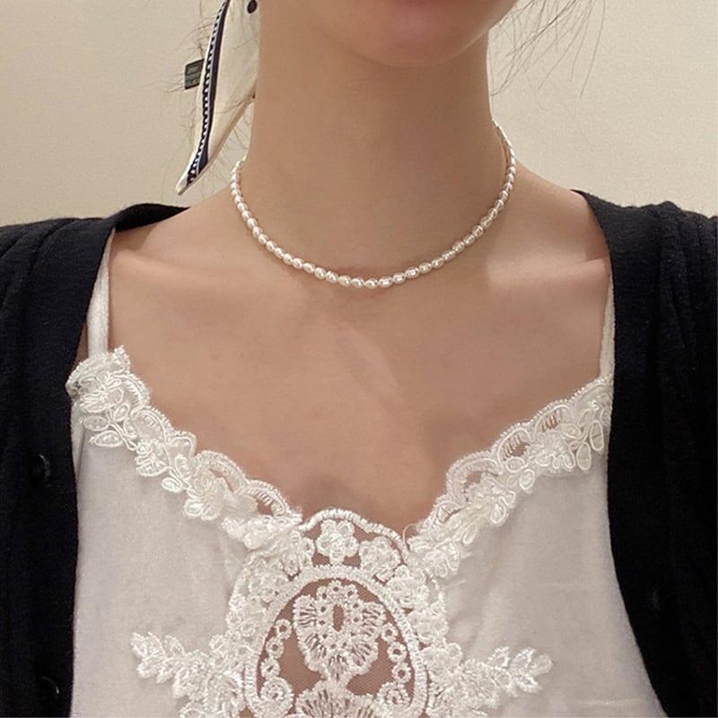 フランススタイル 高級感 フェミニン ネックレス アクセサリー＜isf-3065＞