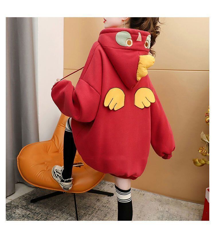 新作おすすめ可愛いデザイン裏起毛パーカー全2色<F-4299>