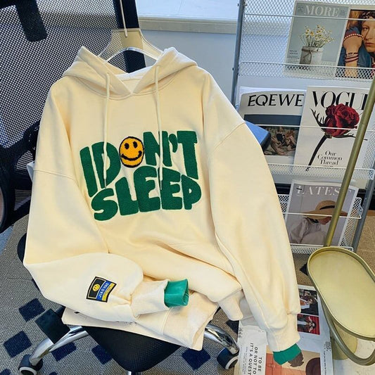 ルーズなレイジースタイルの刺繍入り薄手のフード付きトップ<F-5063>