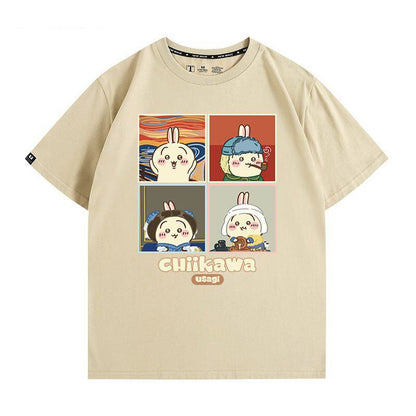 【半額！期間限定！！】ベストセラーアイテム！ カジュアルプリント全5色 早い者勝ち 半袖Tシャツ 男女兼用F-9124