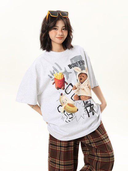 売れ筋 早い者勝ち 絶対流行 カジュアル 2色選択 Tシャツ<F-11178>