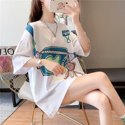 個性的なデザイン 3色選択可 一目惚れ プリント Tシャツ カットソー＜F-3062＞