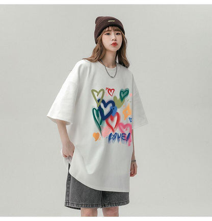 売り切れ必至 プリント ファッション 4色選択 半袖Tシャツ＜F-8594＞