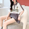 ファッションカジュアルネットレッドルーズポロカラー半袖Tシャツ<F-2856>