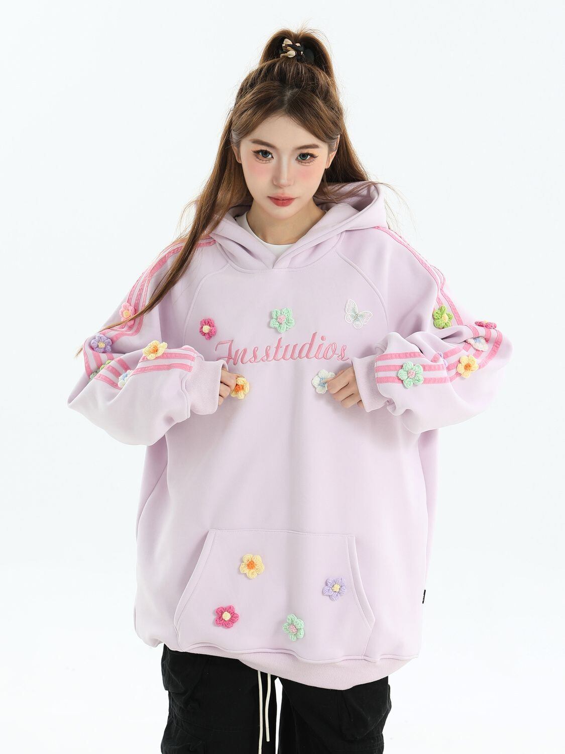 好感度UP プラスベルベット 大人可愛い 4色 パーカー F-10178