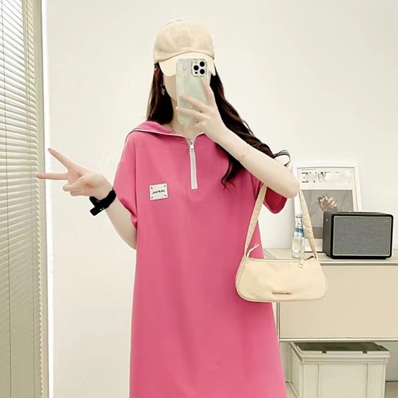 ゆったり感アップ   オシャレ度満点 カットソー ワンピース＜F-3219＞