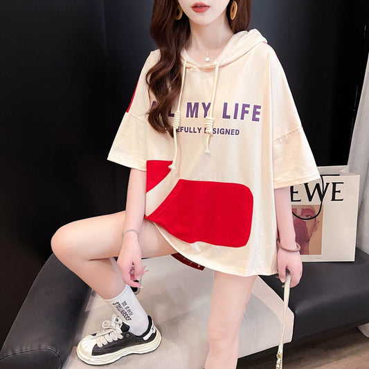 好感度UP 早い者勝ち 絶対流行 カジュアル 2色選択 Tシャツ<F-11678>
