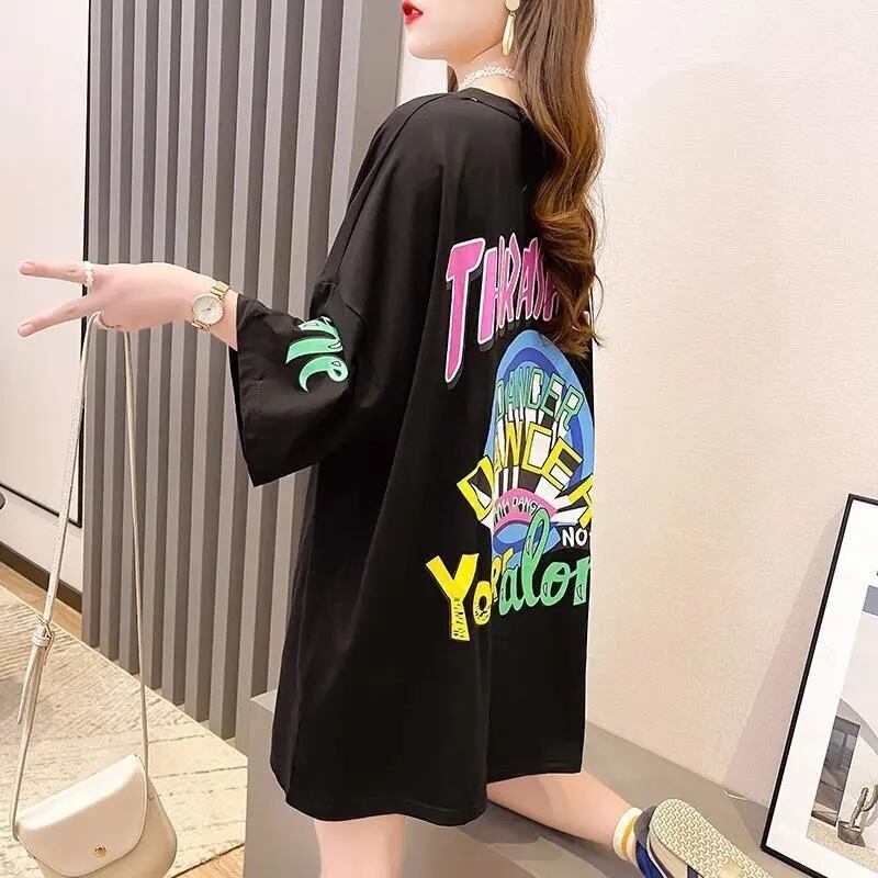 新商品 プリント ファッション ゆったり 全4色 半袖 Tシャツ＜F-11443＞
