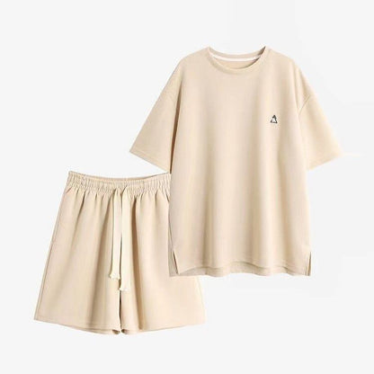 定番シンプル ?感?佳 夏に嬉しい機能付き カジュアル 全4色 半袖トップスⅹショートパンツセットF-9079