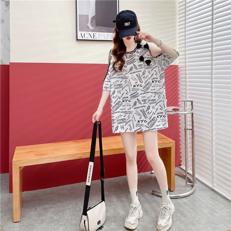 新商品 プリント ファッション 半袖Tシャツ カットソー＜F-8318＞