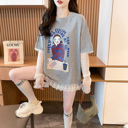 美人度アップ 絶対流行 今季マストバイ 早い者勝ち カジュアル Tシャツ<F-11701>