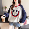 秋の新作スマイル長袖Tシャツトップス<F-5028>