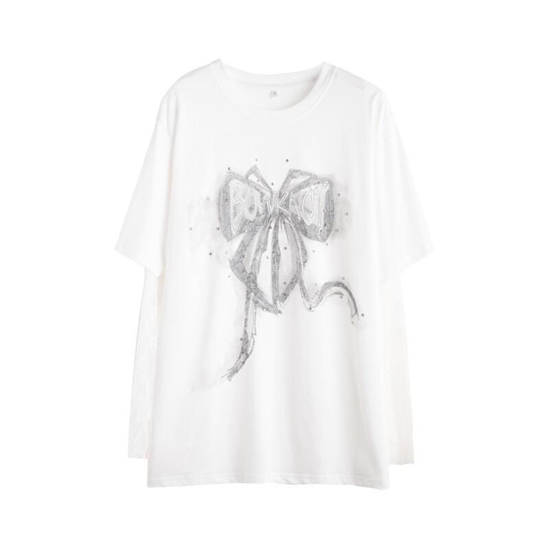 話題沸騰中 レイヤード風 美人度アップ ルーズ Tシャツ ＜F-8707＞