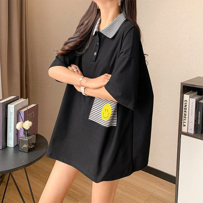 カジュアル 3色選択可 お洒落 ストライプ Tシャツ カットソー＜F-3068＞