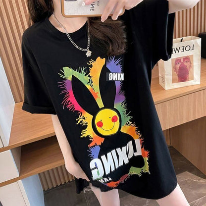 着回し力抜群 キュート カジュアル プリント 半袖Ｔシャツ全2色 <F-8550>