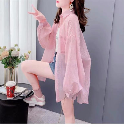 UVカット夏   長袖 日焼け止め ゆったり シャツ＜F-2829＞