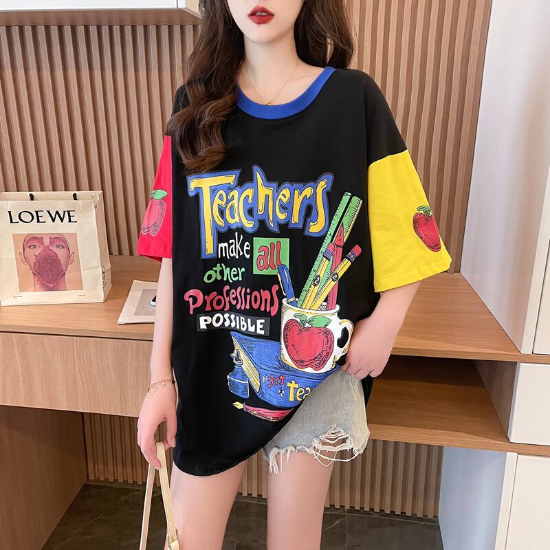 【半額！期間限定！！】カジュアル ルーズ キュート Tシャツ<F-6611>