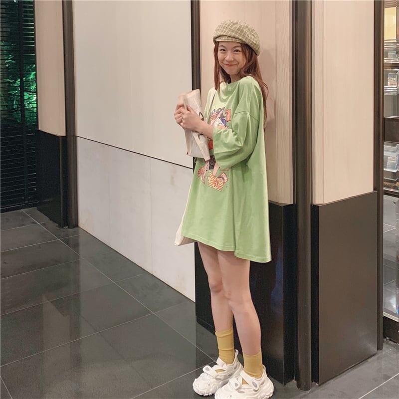 ルーズ   オシャレ度満点 Tシャツ カットソー＜F-3459＞