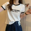 ゆったり感アップ アルファベット ファッション Tシャツ カットソー＜F-3077＞