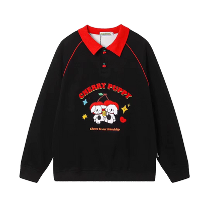 大人可愛い刺?ロゴワンちゃんスウェット全2色F  -4595