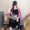 キュートなウサギのカラーブロック半袖Tシャツ<F-2989>