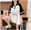 POLOネック   バタフライ ラグランTシャツ ゆったりワンピース ＜F-3023＞