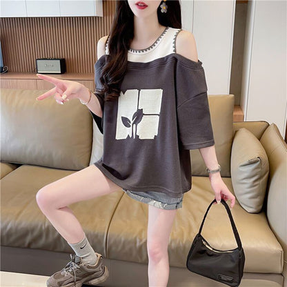 好感度100％ ラウンドネック キュート 半袖 Tシャツ ＜F-8628＞