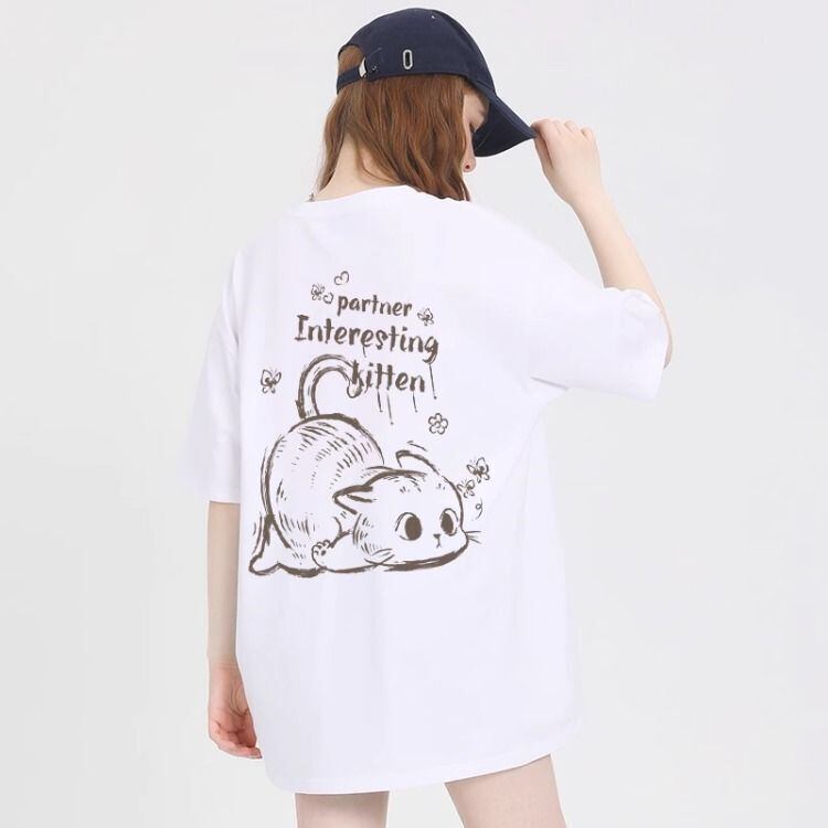 おすすめ 感満々 柔らかくて優しい印象 タイルアップ プリント 4色選択 半袖Tシャツ＜F-9317＞