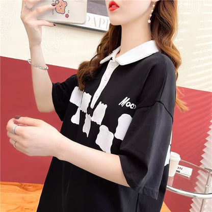 デザイン感   チャーミング Tシャツ カットソー＜F-3586＞