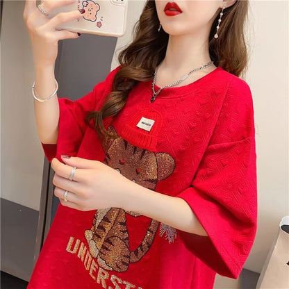 デザイン感   チャーミング Tシャツ カットソー＜F-3401＞