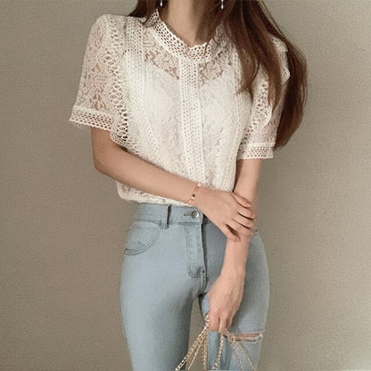 美人度アップ プリント ファッション ゆったり 全4色 半袖 Tシャツ＜F-11784＞